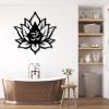 Cadeali Metal Lotus Flower Wall Art, Lotus Metal Wall Art, Om Symbol Decor, Zen Decor, Meditation Decortion, Flower Sign, Om Hangings for Living Room, Bedroom, Yoga Room(Black, 39"x 39"| 100x100cm) view 4