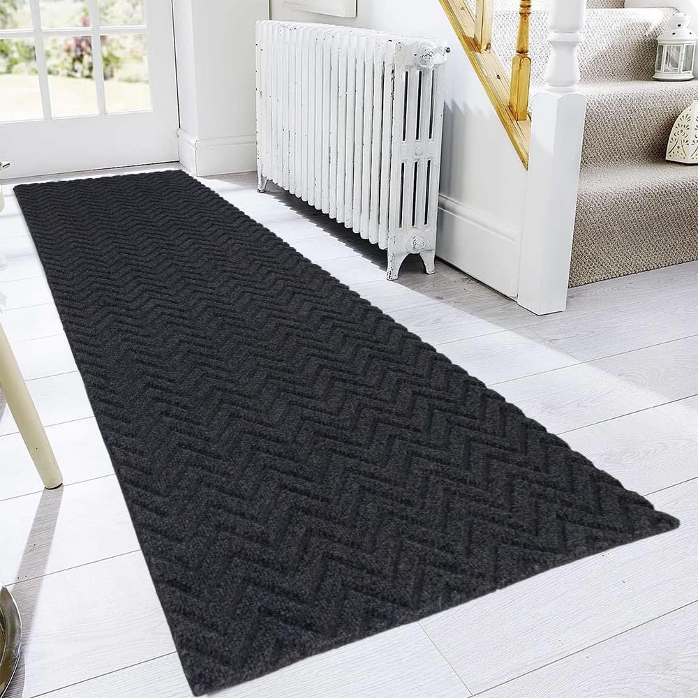 Griclner Runner Rug Indoor/Outdoor Waterproof Carpet Runners 2'X15', Hallway Kitchen Entryway Bedroom Area Rugs with Natural Non-Slip Rubber Backing, Garage mat (Custom Sizes)