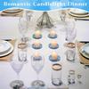 Kanpura Set of 6 Blue Glass Candle Plates, Pillar Candle Holder Plates,Glass Coaster Holder,Small Round Trays for Christmas Party Wedding Centerpiece view 3