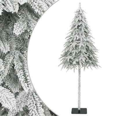 vidaXL 70.9" Artificial Christmas Tree - Realistic PE Tips, Metal Stand, White Snow Flocked - Reusable Indoor/Outdoor Xmas Decoration