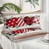Valentines Pillow Covers Standard Size 2 Pack, Soft Bed Throw Pillowcases Breathable Cooling Long Lumbar Body Pillow Sham Cover for Bed Sofa 20x26 Red Love Heart Teal Botanical Southwest Wooden view 2