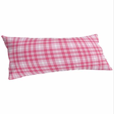 BOBOWUNY Valentines Pillow Covers King Size, Soft Bed Throw Pillowcases Breathable Cooling Long Lumbar Body Pillow Sham Cover for Bed Sofa 20x40 Pink White Buffalo Plaid Striped