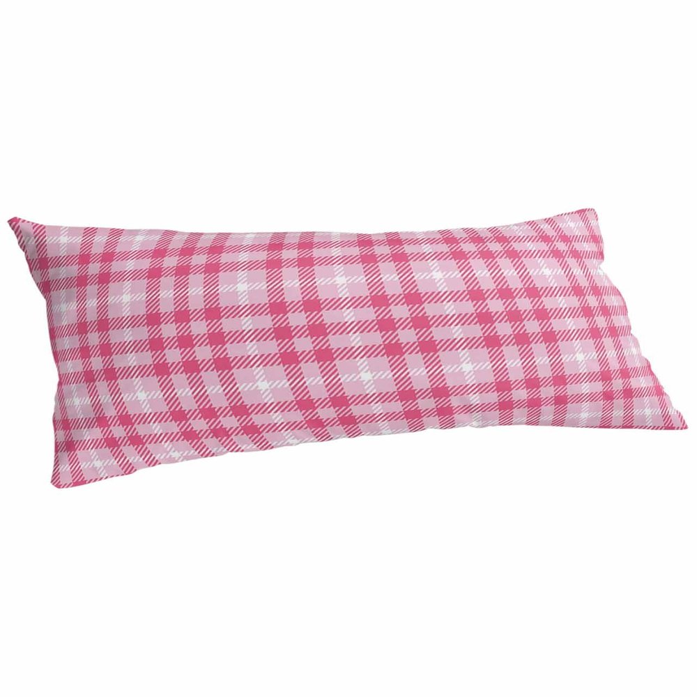 BOBOWUNY Valentines Pillow Covers King Size, Soft Bed Throw Pillowcases Breathable Cooling Long Lumbar Body Pillow Sham Cover for Bed Sofa 20x40 Pink White Buffalo Plaid Striped