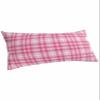 BOBOWUNY Valentines Pillow Covers King Size, Soft Bed Throw Pillowcases Breathable Cooling Long Lumbar Body Pillow Sham Cover for Bed Sofa 20x40 Pink White Buffalo Plaid Striped view 1