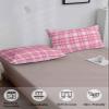 BOBOWUNY Valentines Pillow Covers King Size, Soft Bed Throw Pillowcases Breathable Cooling Long Lumbar Body Pillow Sham Cover for Bed Sofa 20x40 Pink White Buffalo Plaid Striped view 4