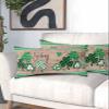 BOBOWUNY St. Patrick's Day Pillow Covers King Size, Soft Bed Throw Pillowcases Breathable Cooling Long Lumbar Body Pillow Sham Cover for Bed Sofa 20x40 Lucky Clover Green Black Plaid Wooden view 2