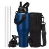 40oz Water Bottle with Straw - Vacuum Stainless Steel Insulated Cups w/Survival Paracord Handle & Carrier Bag, Skinny Water Bottle Insulated Water Bottle Fits in Cup Holder for Travel Drive view 1
