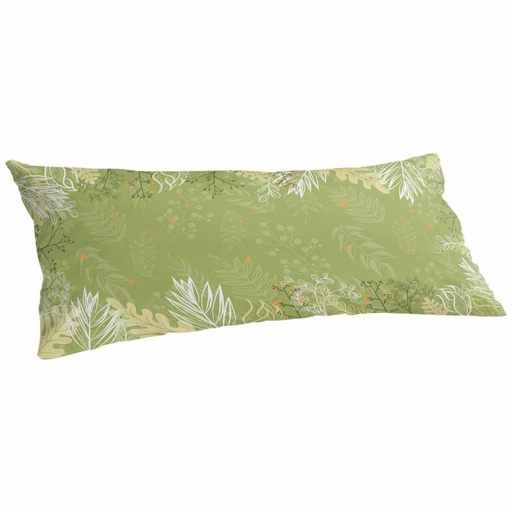 BOBOWUNY Green Botanical Pillow Covers King Size, Soft Bed Throw Pillowcases Breathable Cooling Long Lumbar Body Pillow Sham Cover for Bed Sofa 20x40 Spring Floral Summer Tropical Plants