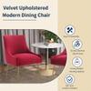 Boyel Living Velvet Upholstered Dining Chair with Gold Legs, Set of 2 Mid Century Modern Accent Chair for Dinning RoomBedroom, Living Room, (Classic, Red) view 3