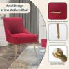 Boyel Living Velvet Upholstered Dining Chair with Gold Legs, Set of 2 Mid Century Modern Accent Chair for Dinning RoomBedroom, Living Room, (Classic, Red) view 4