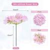 MECCANIXITY Silk Artificial Hydrangea Flowers, Pink Artificial Flowers Heads with Stems, Full Hydrangea Flowers for Wedding Centerpieces, Party Decoration 64 Set view 2