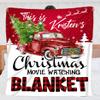 CREWZ STUDIO Personalized Christmas Blanket, Movie Watching Blankets, Christmas Movie Blanket, Red Truck Throws view 2
