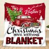 CREWZ STUDIO Personalized Christmas Blanket, Movie Watching Blankets, Christmas Movie Blanket, Red Truck Throws view 3