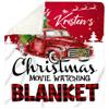 CREWZ STUDIO Personalized Christmas Blanket, Movie Watching Blankets, Christmas Movie Blanket, Red Truck Throws view 4