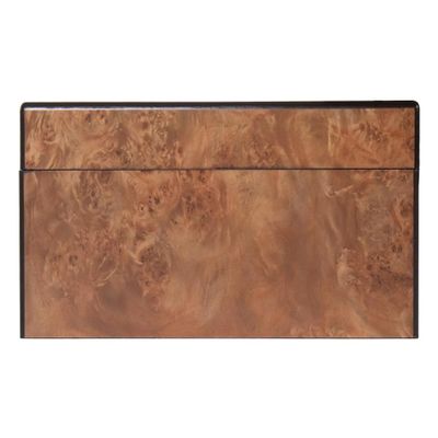 Alice Lane Burled Wood Box  Bold Design  Black Sleek Interior  Stow Luxury Accessories  Living Room, Kitchen, Walk-In Closet, Cocktail Table (Large)