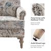 HULALA HOME Accent Armchairs Set of 2 with Print Floral Pattern, Upholstered Living Room Accent Chairs with Retro Wood Legs & Nailhead Trim, Fabric Sofa Chairs Reading Chairs for Bedroom, Paisley view 4