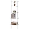 CRTERICX Small Acrylic Ladder Bookshelf, 9.5" D x 15.6" W, 4-Tier Clear Wall Mounted Book Shelf for Small Spaces, Multipurpose Bookcase for Living Room, Bathroom, Office, Modern, 59" H view 1