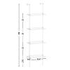 CRTERICX Small Acrylic Ladder Bookshelf, 9.5" D x 15.6" W, 4-Tier Clear Wall Mounted Book Shelf for Small Spaces, Multipurpose Bookcase for Living Room, Bathroom, Office, Modern, 59" H view 3