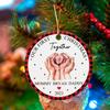 1st Christmas Family of 3 Ornament 2026, Our First Christmas Together Ceramic Keepsake, Custom Baby Name Christmas Ornament Gifts for New Dad New Mom, First Xmas Family of Three Ornament Gifts view 4