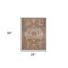 2' X 3' Beige Gray and Taupe Medallion Power Loom Area Rug view 2