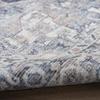 10' Blue and Ivory Floral Power Loom Distressed Washable Runner Rug view 4