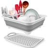 Collapsible Dish Drying Rack Portable Dish Drainers for Kitchen Counter with Drainboard, Kitchen Sink Organizer Basket RV Accessories Camper Storage and Organization Dish Rack Over Sink Drying Rack view 1