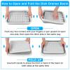 Collapsible Dish Drying Rack Portable Dish Drainers for Kitchen Counter with Drainboard, Kitchen Sink Organizer Basket RV Accessories Camper Storage and Organization Dish Rack Over Sink Drying Rack view 3