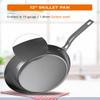 Commercial CHEF 12" Carbon Steel Skillet, Non Stick Frying Pan with Ceramic Coating, Safe for Any Cooktop, Oven or Grill, Lighter and Cools Faster than Cast Iron view 2