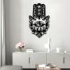 Hamsa Hand Metal Wall Decor, Hamsa Wall Decor, Sacred Geometry Metal Wall Art, Evil Hamsa Wall Art, Hand of Fatima Large Metal Wall Decor, Lotus Flower Wall Decor, Living Room Wall Decor (Black, 25"x14"|66x38cm) view 1