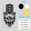 Hamsa Hand Metal Wall Decor, Hamsa Wall Decor, Sacred Geometry Metal Wall Art, Evil Hamsa Wall Art, Hand of Fatima Large Metal Wall Decor, Lotus Flower Wall Decor, Living Room Wall Decor (Black, 25"x14"|66x38cm) view 3