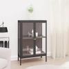 Sideboard Anthracite ,Bookcase,Corner Hutch Cabinet,Vitrinas Para Sala,Bedroom Cabinet,Display Cabinet,Corridor Table,Buffet Sideboard,for Living Room,Bedroom,29.5"x13.8"x41.3" Steel and Glass view 1