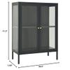 Sideboard Anthracite ,Bookcase,Corner Hutch Cabinet,Vitrinas Para Sala,Bedroom Cabinet,Display Cabinet,Corridor Table,Buffet Sideboard,for Living Room,Bedroom,29.5"x13.8"x41.3" Steel and Glass view 2