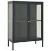 Sideboard Anthracite ,Bookcase,Corner Hutch Cabinet,Vitrinas Para Sala,Bedroom Cabinet,Display Cabinet,Corridor Table,Buffet Sideboard,for Living Room,Bedroom,29.5"x13.8"x41.3" Steel and Glass view 3