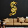 Cadeali Dragon Metal Wall Art, Dragon Wall Art, Dragon Sign, Dragon Metal Wall Decor, Dragon Wall decor, Mythologic Tattoo Art, Housewarming Gift (White, 29"x54"/74x136cm) view 2