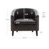 BELLEZE Accent Barrel Chair, Set of 2 Modern Faux Leather Tub Club Chair Upholstered Armchair with Gold Nail Head Trim and Black Legs for Living Room Bedroom Apartment Lounge - Dark Brown view 3