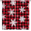 Christmas Plaid Curtains, Christmas Snowflake Printed Red and Black Buffalo Plaid Home Decor for Holiday Bedroom Living Room55X63 Inch view 1