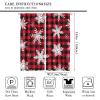Christmas Plaid Curtains, Christmas Snowflake Printed Red and Black Buffalo Plaid Home Decor for Holiday Bedroom Living Room55X63 Inch view 2