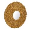 Honio Straw Weaving Wall Mirror, Easy to Retro HD Imaging Beautiful Wall Decor Mirror for Living Room (Gold) view 4