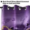 Baocicco Purpled Gold Marble Blackout Window Curtains for Bedroom Living Room Gold Glitter Texture Print Darkening Window Drapes with Grommets Modern Luxury Design Purpled Curtain 2 Panels 42x96 Inch view 4