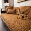 FOUNCY Pearl Fleece Sofa Cushion Wood Ear Sofa Cushion Winter Thickened Non-Slip Sofa Back Towel,Coffee,70 * 150cm view 2