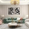 Minimalist Metal Wall Art, Abstract Metal Wall Art, 2 Pieces Metal Wall Art, Modern Metal Wall Decor, Unique Wall Decor, Mid Century Modern Metal Wall Art, Above Bed Decor (Silver, 41 x 62 inch / 105 x 158 cm) view 2