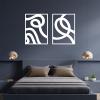 Minimalist Metal Wall Art, Abstract Metal Wall Art, 2 Pieces Metal Wall Art, Modern Metal Wall Decor, Unique Wall Decor, Mid Century Modern Metal Wall Art, Above Bed Decor (Silver, 41 x 62 inch / 105 x 158 cm) view 3