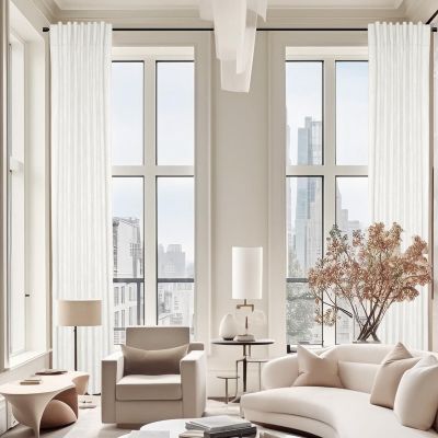 HOMERILLA Extra Long Linen Curtains for Sliding Glass Door/High Living Room Lille Panels 120 Inches Long Back Tab, Light Filtering Curtains for Bedroom 1 Panel, Khaki, W50''x L120''