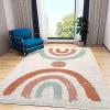 Area Rugs 3x5ft, Red Cyan Rainbow Lines Kids Nursery Rugs, Boho Retro European Style Classroom Rug, Non-Slip Large Area Easy To Clean For Kids Boys Girls Living Room Bedroom Game Room Tea Table Sofa view 3