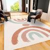 Area Rugs 3x5ft, Red Cyan Rainbow Lines Kids Nursery Rugs, Boho Retro European Style Classroom Rug, Non-Slip Large Area Easy To Clean For Kids Boys Girls Living Room Bedroom Game Room Tea Table Sofa view 4