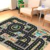 Analog ABC Kids Rug Playroom Car Play Mat City Life Road Rug for Cars Fun City Map for Carpet for Bedroom Boys (78 * 118 inches, Evening City) view 4