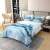Erosebridal 100% Organic Cotton Blue Marble Duvet Cover Twin Size Modern Simple Abstract Theme Soft Bedding Set Tie-Dye Style Comforter Cover Set for Adult Women Girls view 3