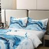 Erosebridal 100% Organic Cotton Blue Marble Duvet Cover Twin Size Modern Simple Abstract Theme Soft Bedding Set Tie-Dye Style Comforter Cover Set for Adult Women Girls view 4