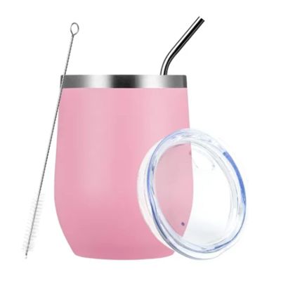12oz Stainless Steel Thermal Cup, Portable Thermal Cup, Insulated Travel Coffee Mug with Lid, Reusable Large Capacity Outdoor Thermal Mug for Girls, Kids, Women, Camping(12oz-360ml-Coral)