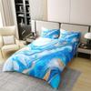Erosebridal 100% Cotton Blue Marble Bedding Twin Girls Women Duvet Cover Sets Blue Bronzing Marble Pattern Printed Comforter Cover for Teen Girls Men Boys Golden Stripe Texture Decor Comforter Set view 2